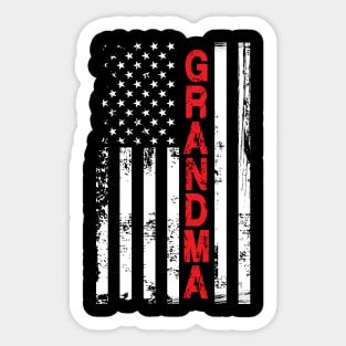 Grandma Day Distressed Flag Shirt Sticker